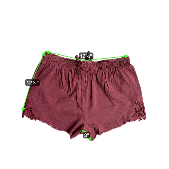 Knox Rose Burgundy High Waist Paperbag Shorts L - Picture 8 of 9